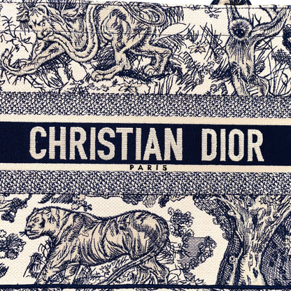 Christian Dior Canvas Embroidered Medium Dioriviera Toile De Jouy Book Tote Blue 8 of 12