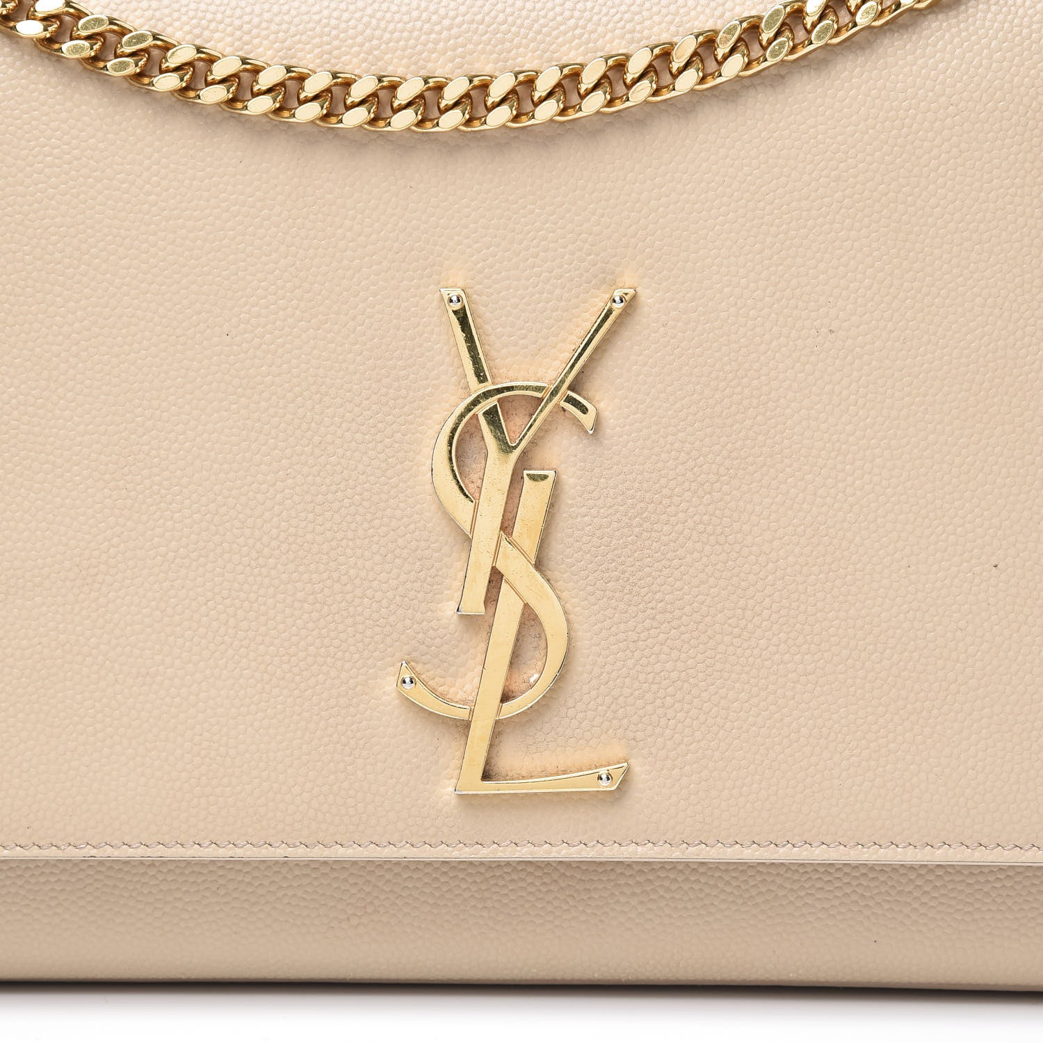 Saint Laurent Grain De Poudre Medium Monogram Kate Satchel Nude Powder 10 of 10