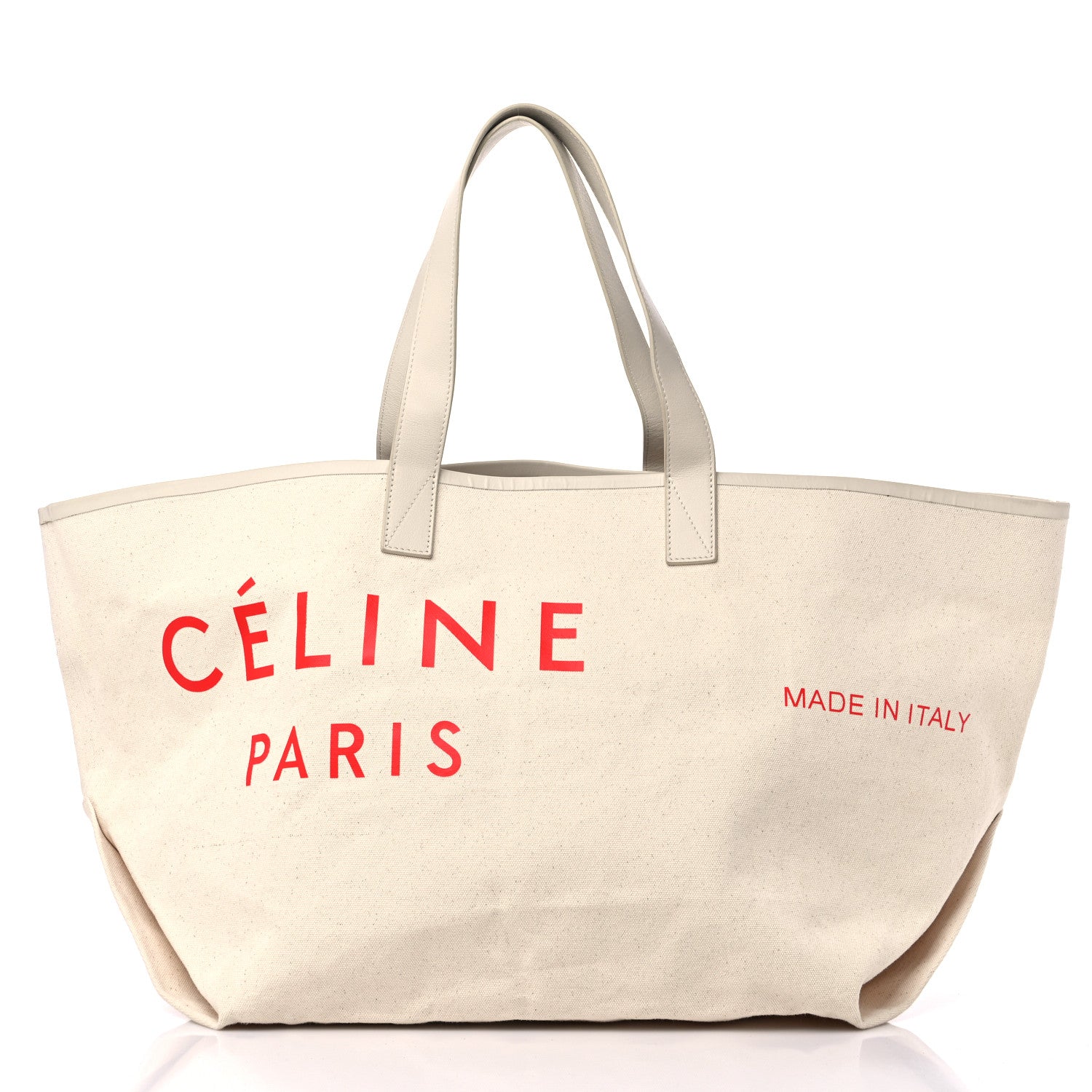 Celine Textile Made In Tote Natural Red 3 of 12