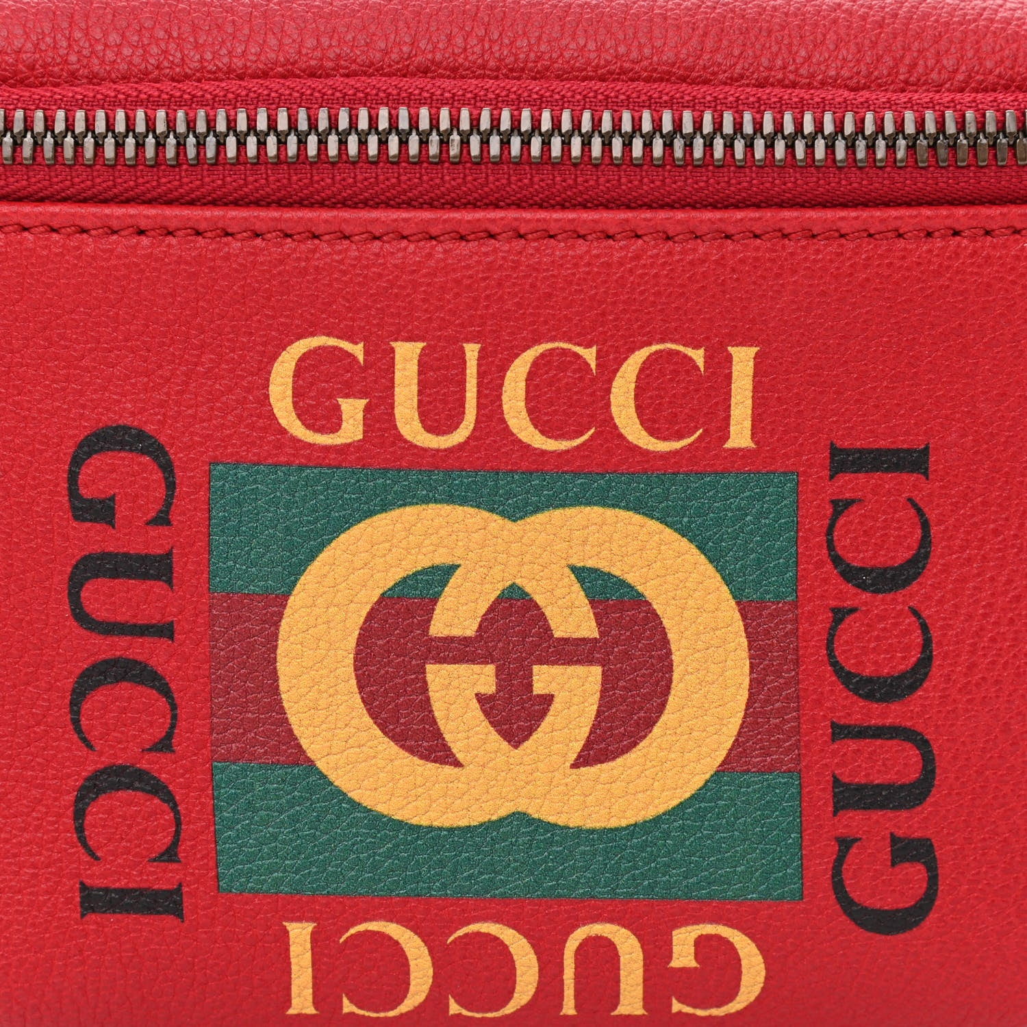 Gucci Grained Calfskin Small Logo Belt Bag Hibiscus Red 7 of 9