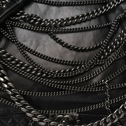 Chanel Calfskin Enchained XL Boy Flap Black 10 of 13