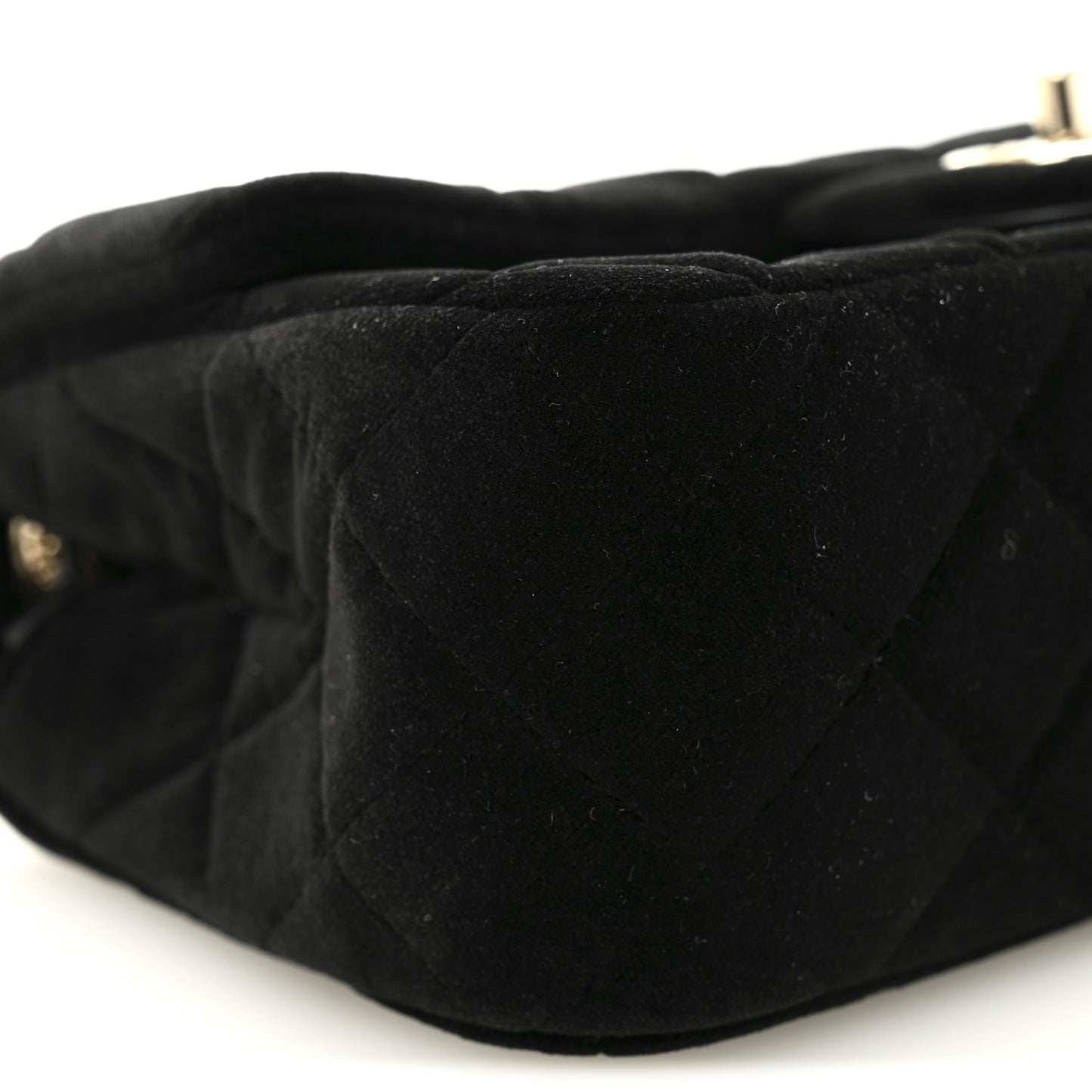 Velvet Quilted Mini Rectangular Pearl Crush Flap Black
