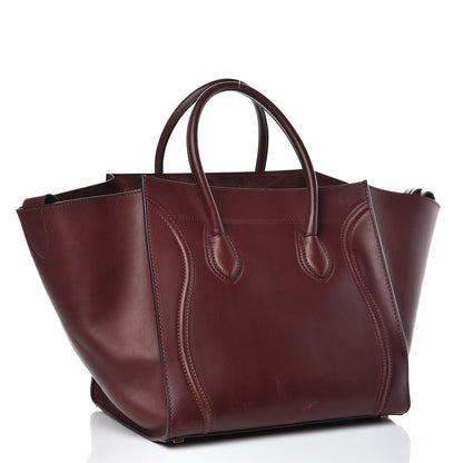 Celine Supple Calfskin Medium Phantom Luggage Burgundy 3 of 13