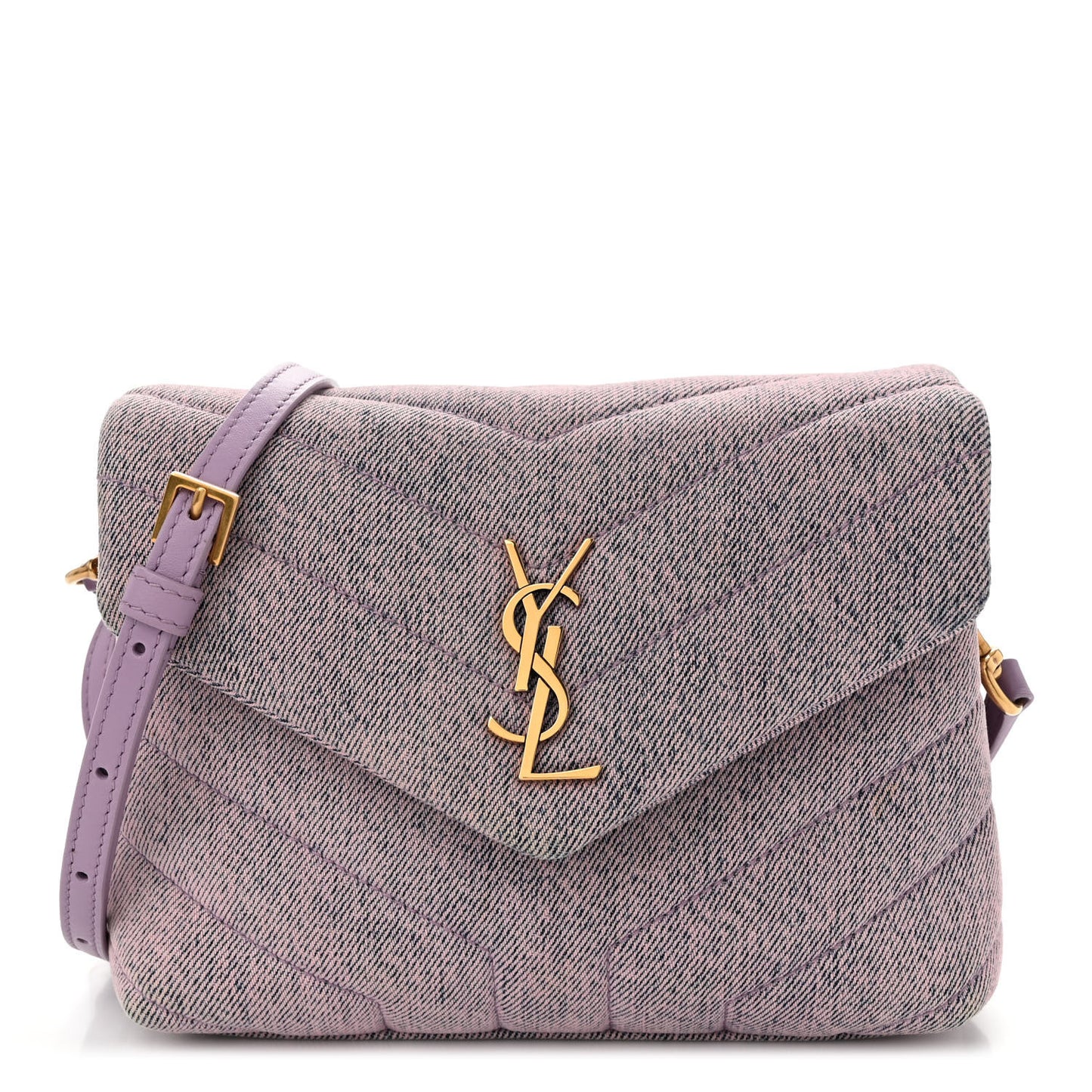 Denim Y Quilted Monogram Toy Loulou Crossbody Bag Bleached Lilac