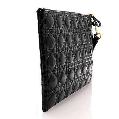 Christian Dior Patent Cannage Large Caro Daily Pouch Black 3 of 7