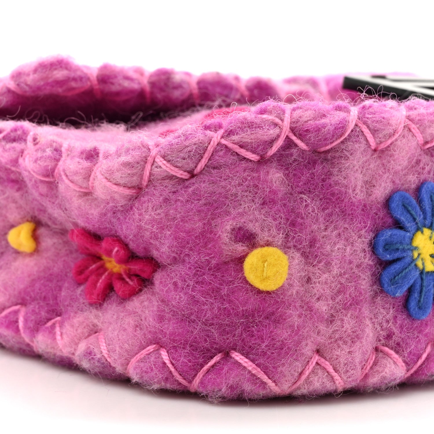Fendi Felt Flower Applique Baguette Pink Multicolor 9 of 9