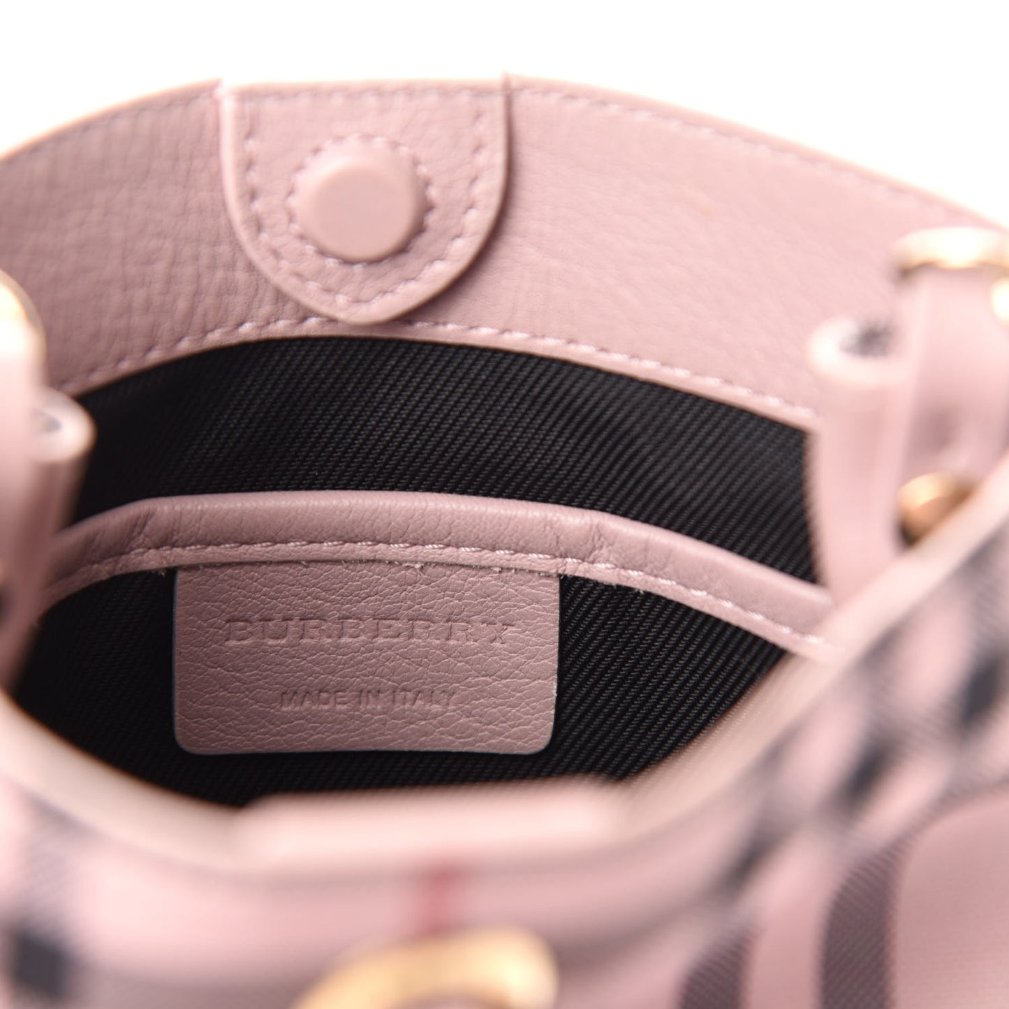 Overdyed Canvas Horseferry Check Baby Bucket Bag Pale Orchid