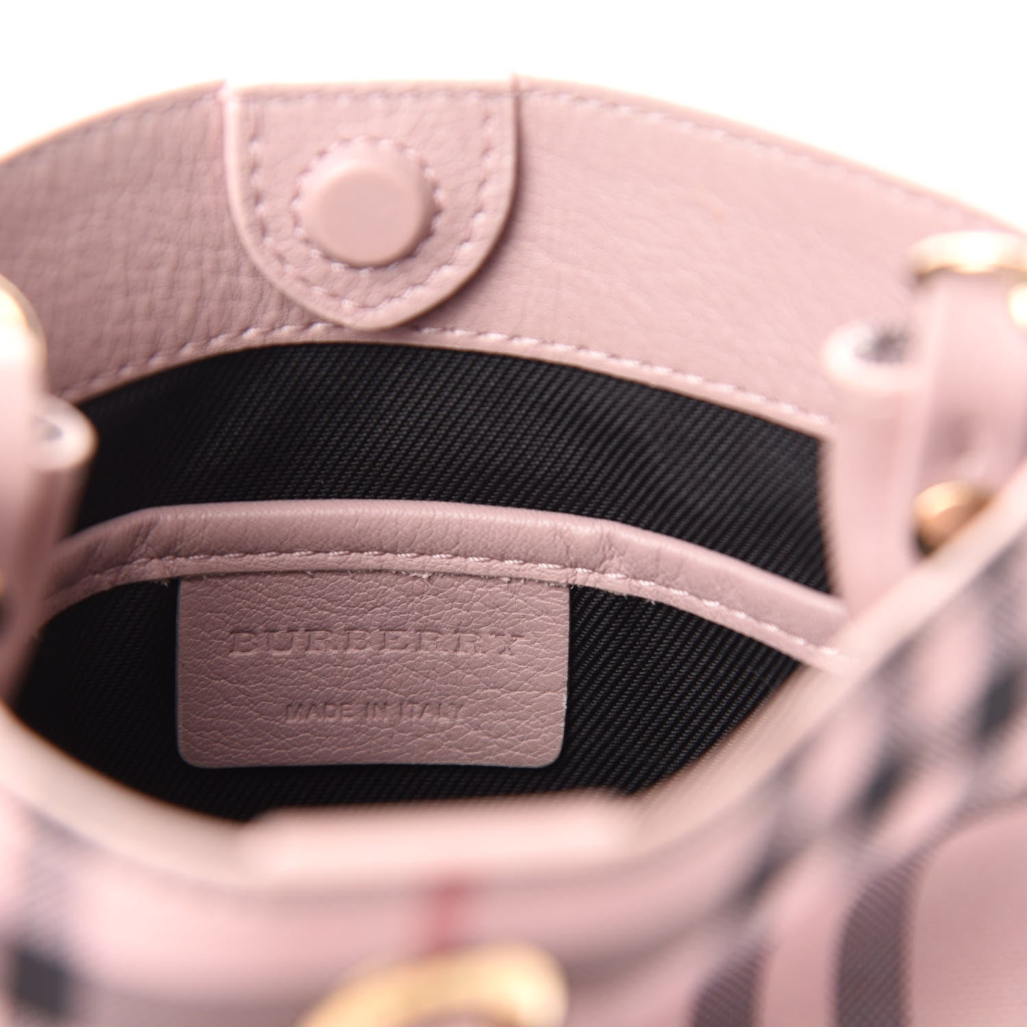 Burberry Overdyed Canvas Horseferry Check Baby Bucket Bag Pale Orchid 8 of 9