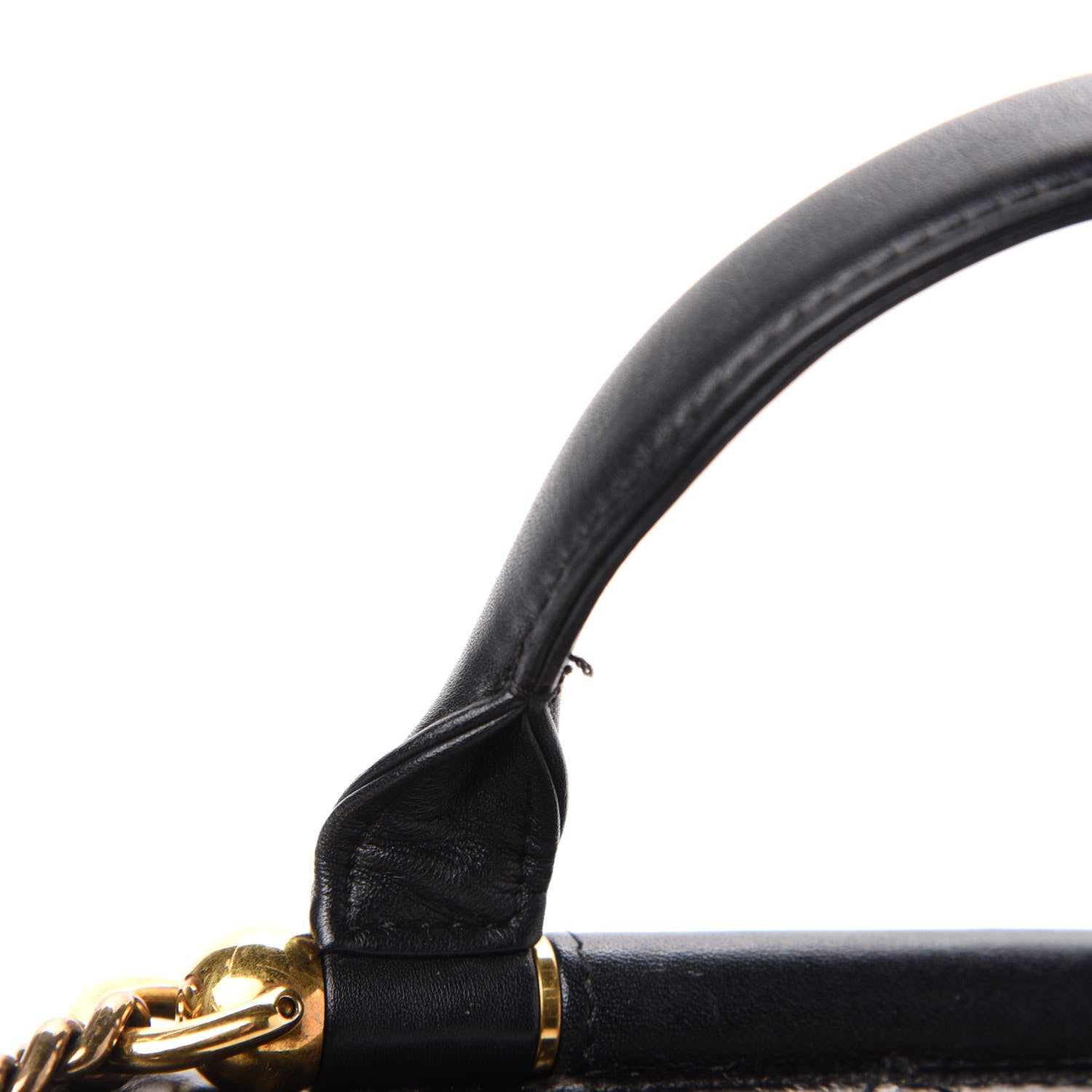 Chanel Glazed Calfskin Quilted Medium Gold Bar Top Handle Flap Black 8 of 12