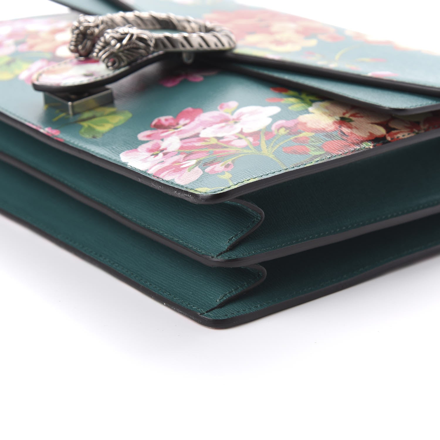 Gucci Calfskin Blooms Print Medium Dionysus Shoulder Bag Bright Emerald Multicolor 7 of 10