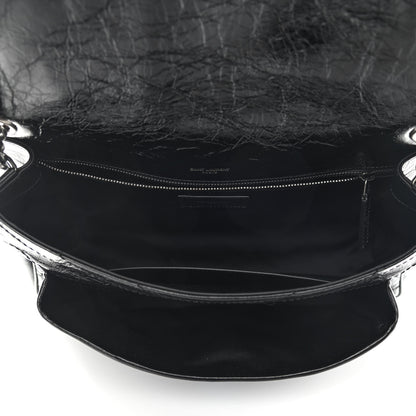 Saint Laurent Crinkled Calfskin Matelasse Monogram Large Niki Chain Satchel Black 5 of 12