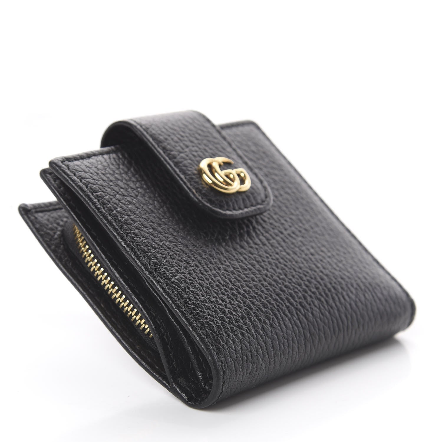 Gucci Dollar Calfskin GG Marmont French Wallet Black 3 of 5