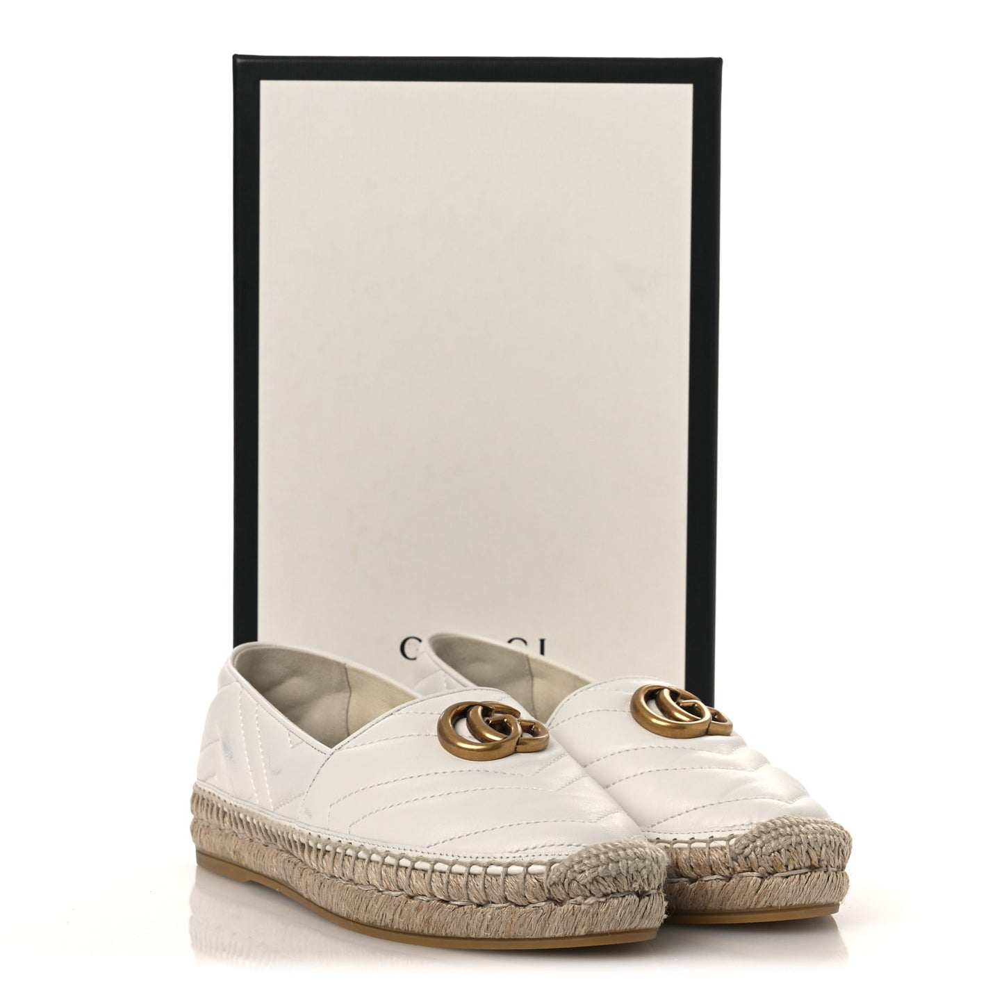 Nappa Matelasse GG Marmont Espadrilles 37.5 Great White