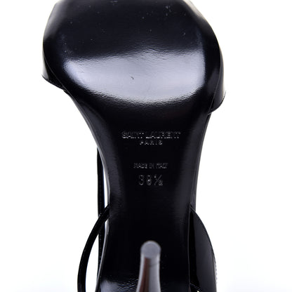 Saint Laurent Patent Calfskin Anouk 110 Sandals 38.5 Black 6 of 8