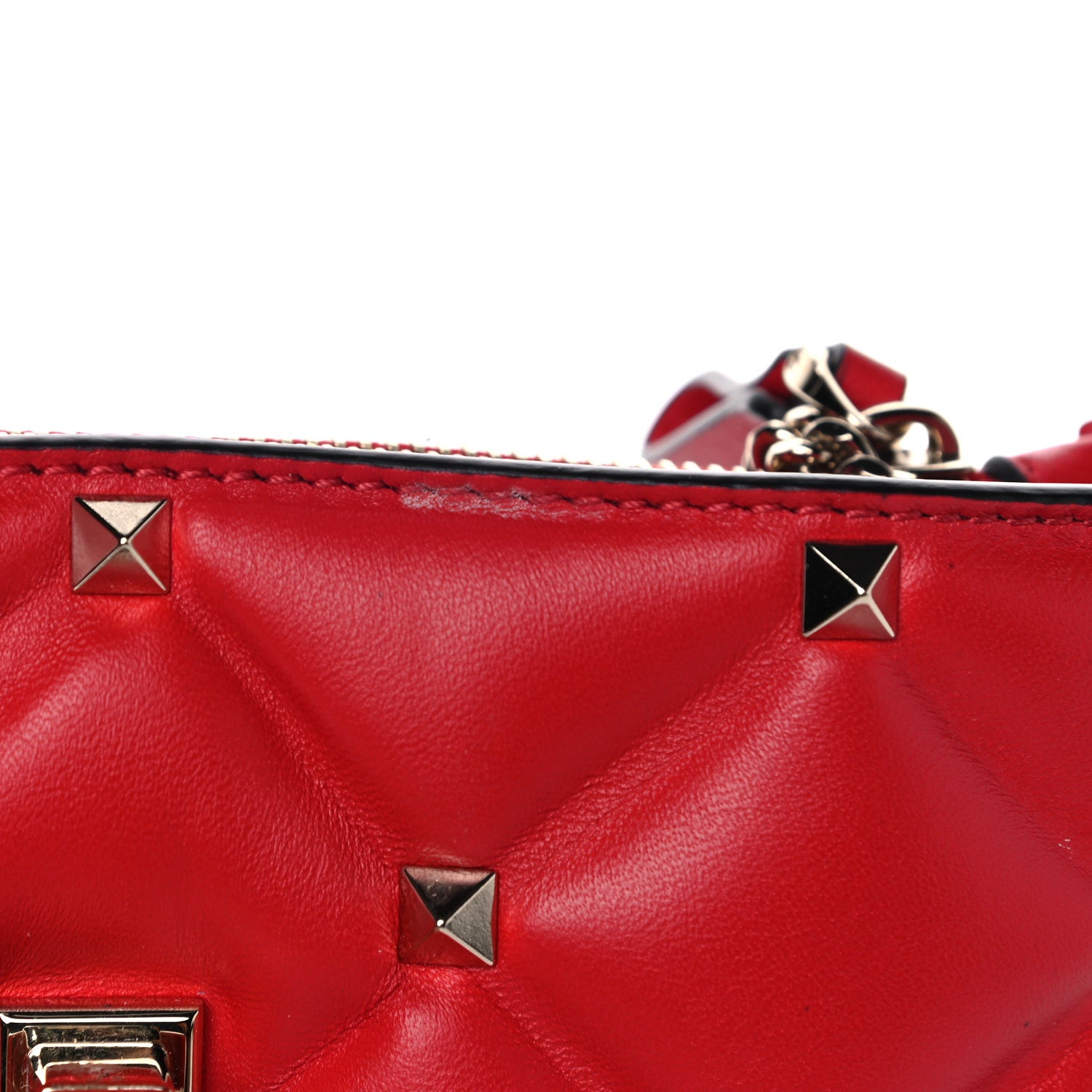 Valentino Garavani Nappa Candystud Wallet on Chain Rouge Pur 10 of 13