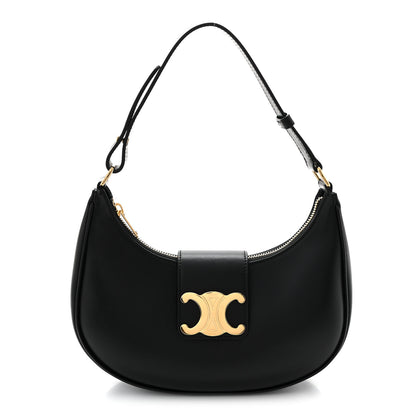 Celine Smooth Calfskin Medium Strap Ava Triomphe Shoulder Bag Black 1 of 10
