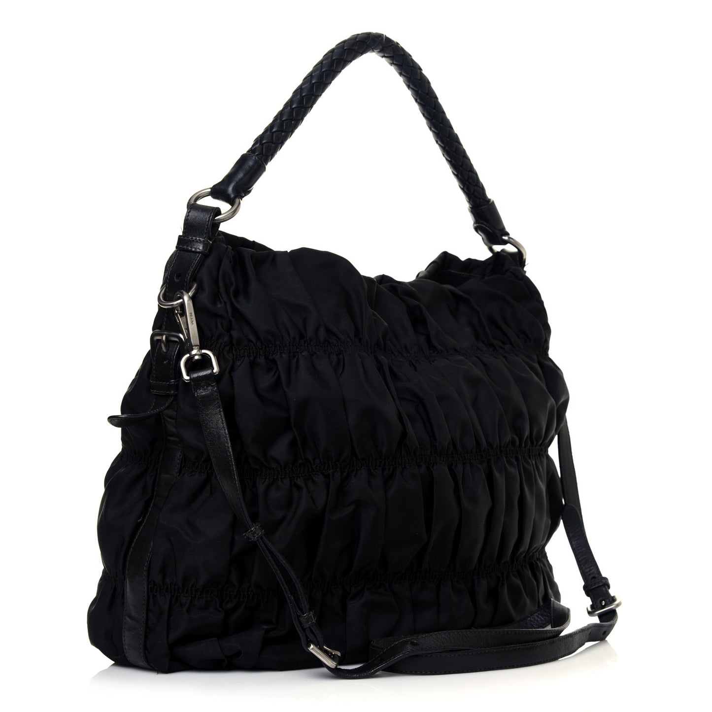 Tessuto Nylon Gaufre Hobo Black