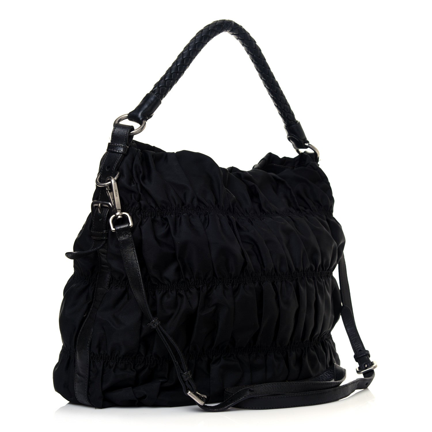 Prada Tessuto Nylon Gaufre Hobo Black 2 of 4