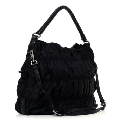 Prada Tessuto Nylon Gaufre Hobo Black 2 of 4