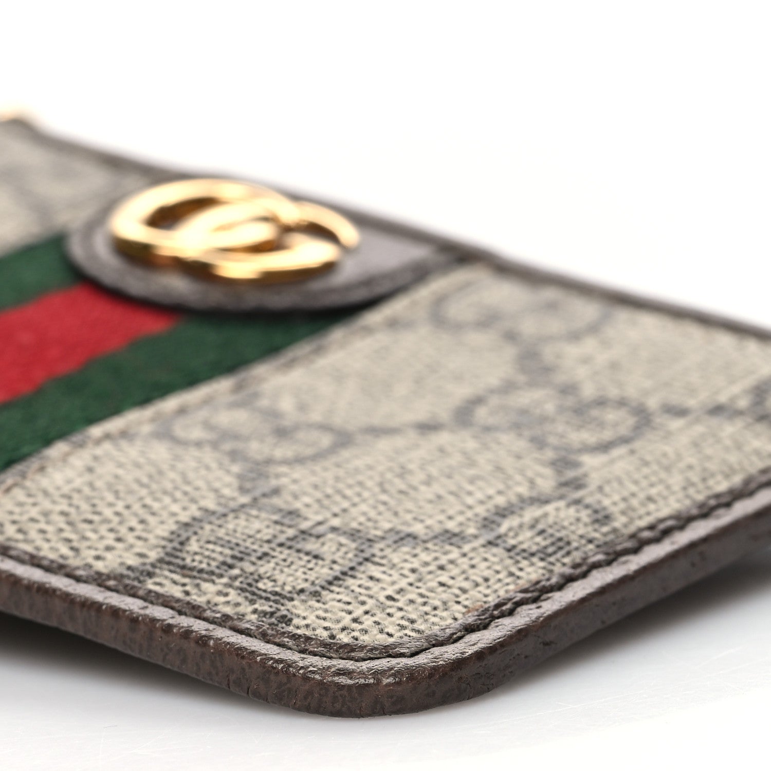Gucci GG Supreme Monogram Web Ophidia Zip Card Case Brown 10 of 10