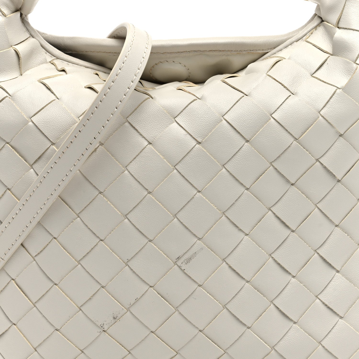 Bottega Veneta Calfskin Intrecciato Mini Hop White 7 of 10