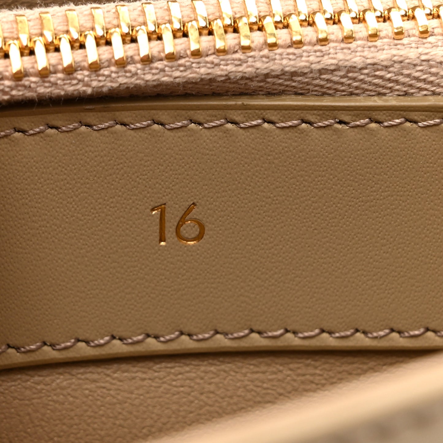 Satinated Calfskin Mini 16 Top Handle Bag Beige