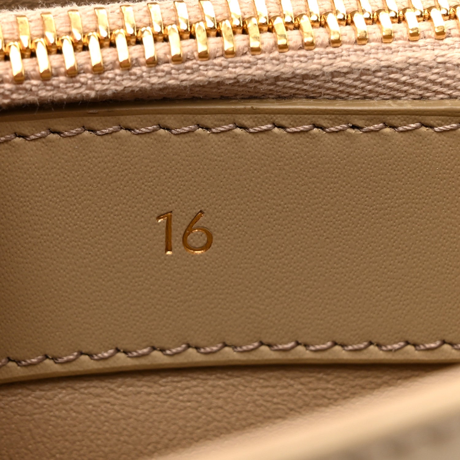 Celine Satinated Calfskin Mini 16 Top Handle Bag Beige 6 of 12