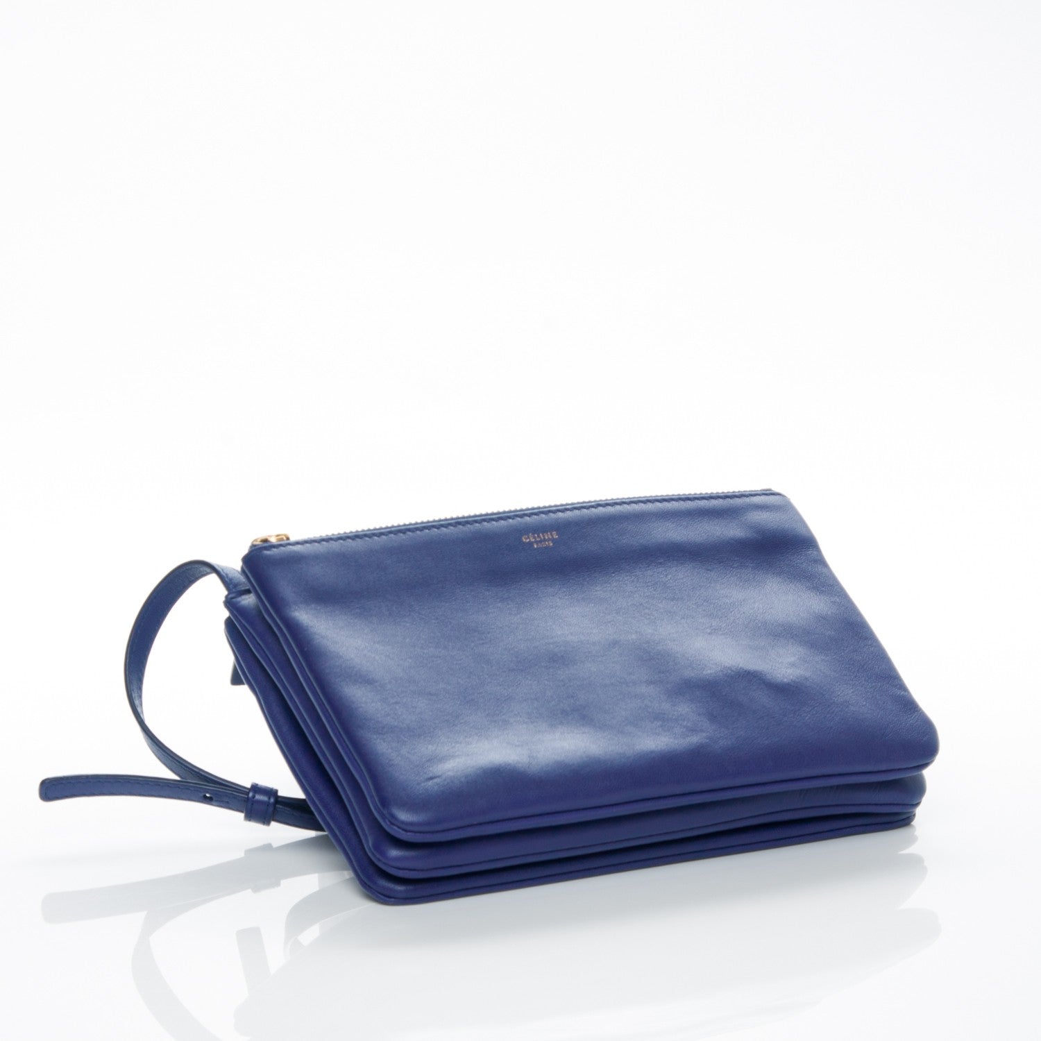 Celine Lambskin Small Trio Crossbody Bag Indigo 4 of 6