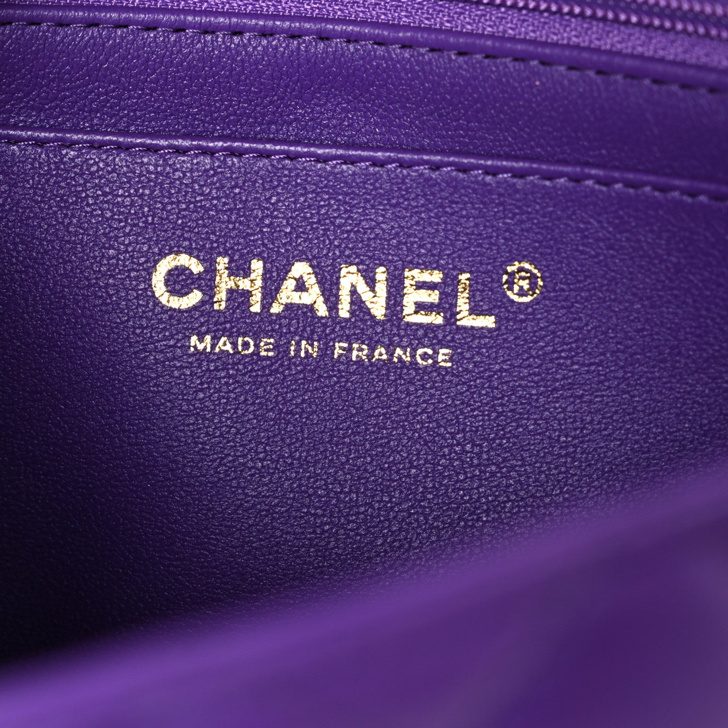Chanel Lambskin Quilted Mini Top Handle Rectangular Flap Dark Purple 6 of 10