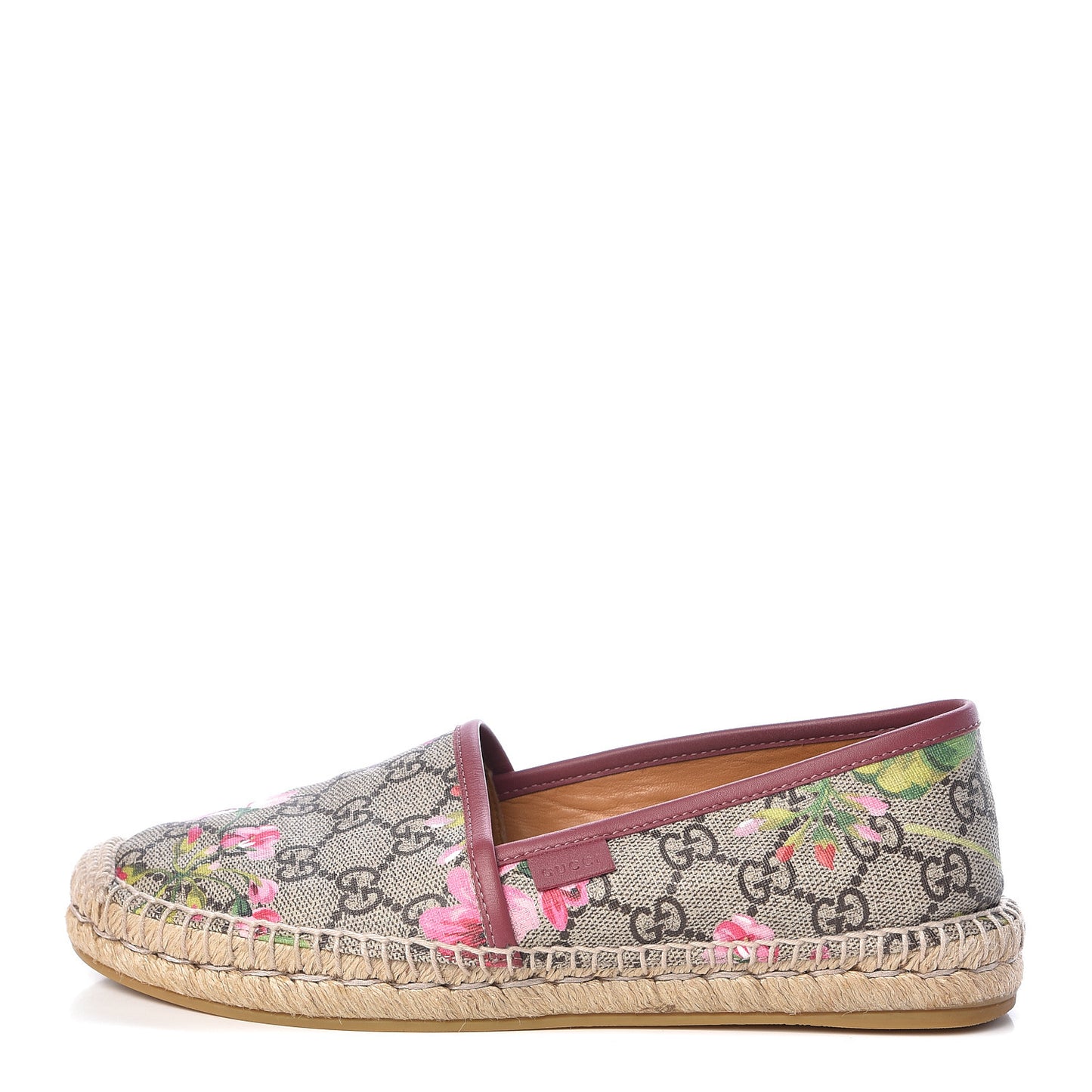 GG Supreme Monogram Blooms Espadrilles 37.5 Beige Multicolor Dry Rose