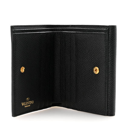 Valentino Garavani Grainy Calfskin VSling Compact Wallet Black 5 of 6