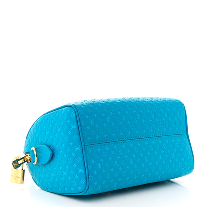 Louis Vuitton Calfskin Nanogram Embossed Speedy 20 Bleu 4 of 10