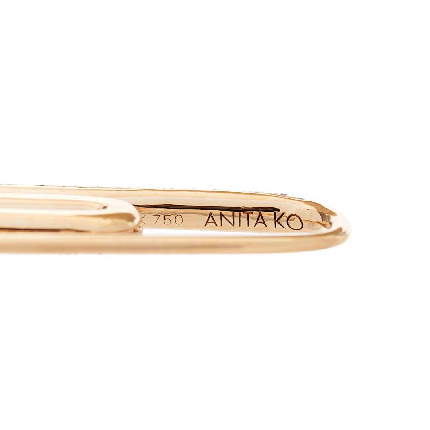 Anita Ko 18K Rose Gold Diamond Paper Clip Earring 5 of 5