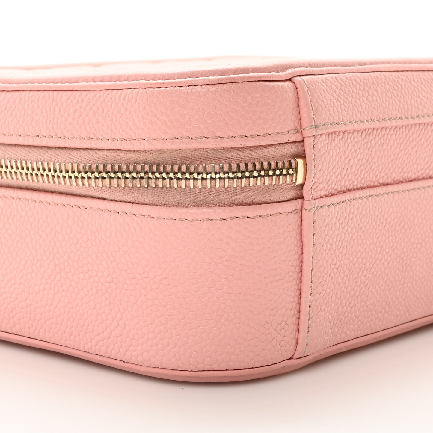Caviar Quilted Medium CC Filigree Vanity Case Rose Pink