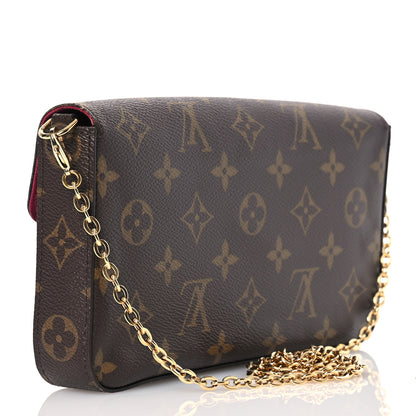 Louis Vuitton Monogram Pochette Felicie Chain Wallet Fuchsia 4 of 16