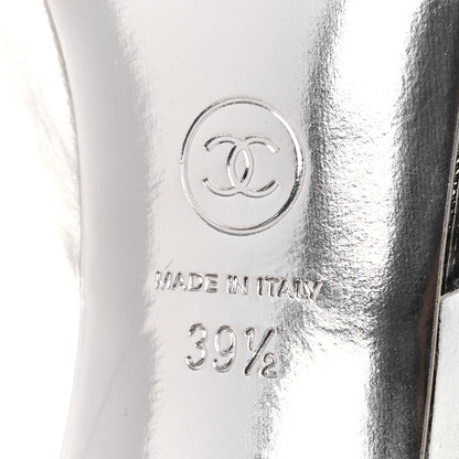 Chanel Metallic Goatskin CC Mules 39.5 Silver 8 of 12