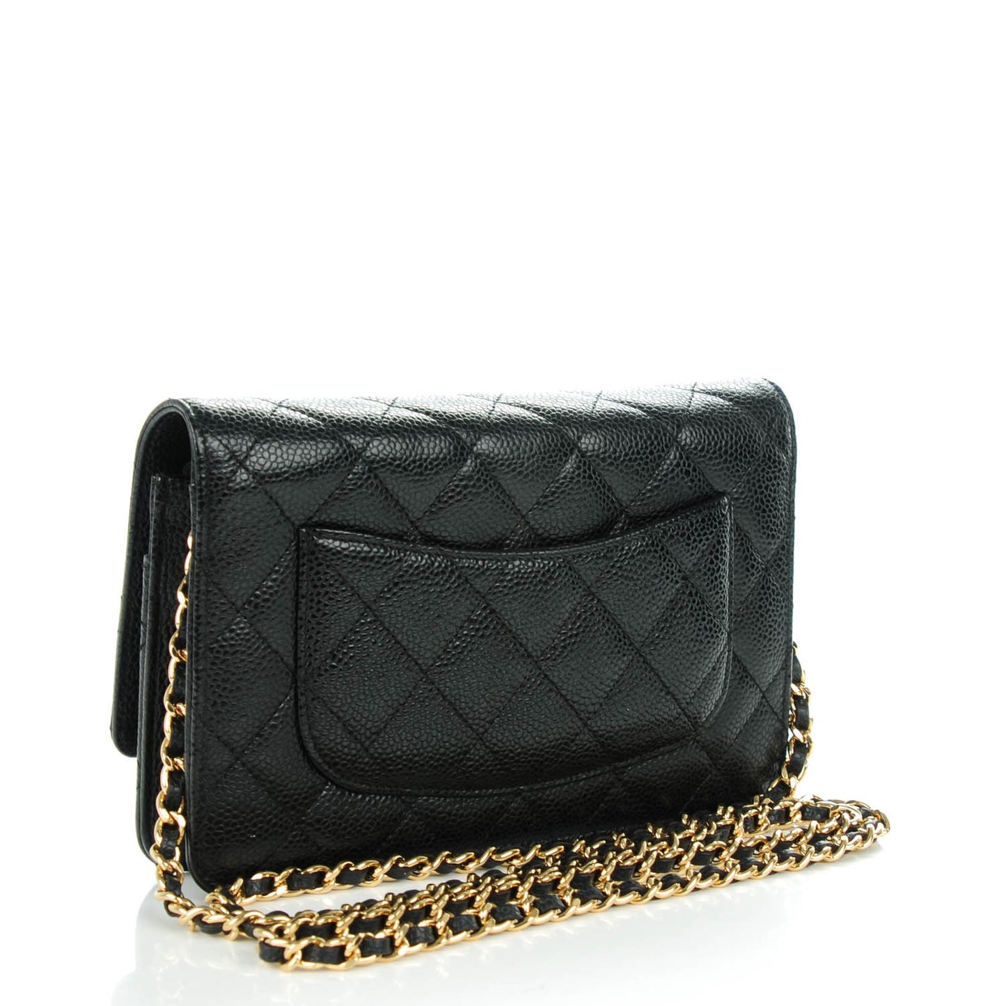 Caviar Quilted Wallet On Chain WOC Black