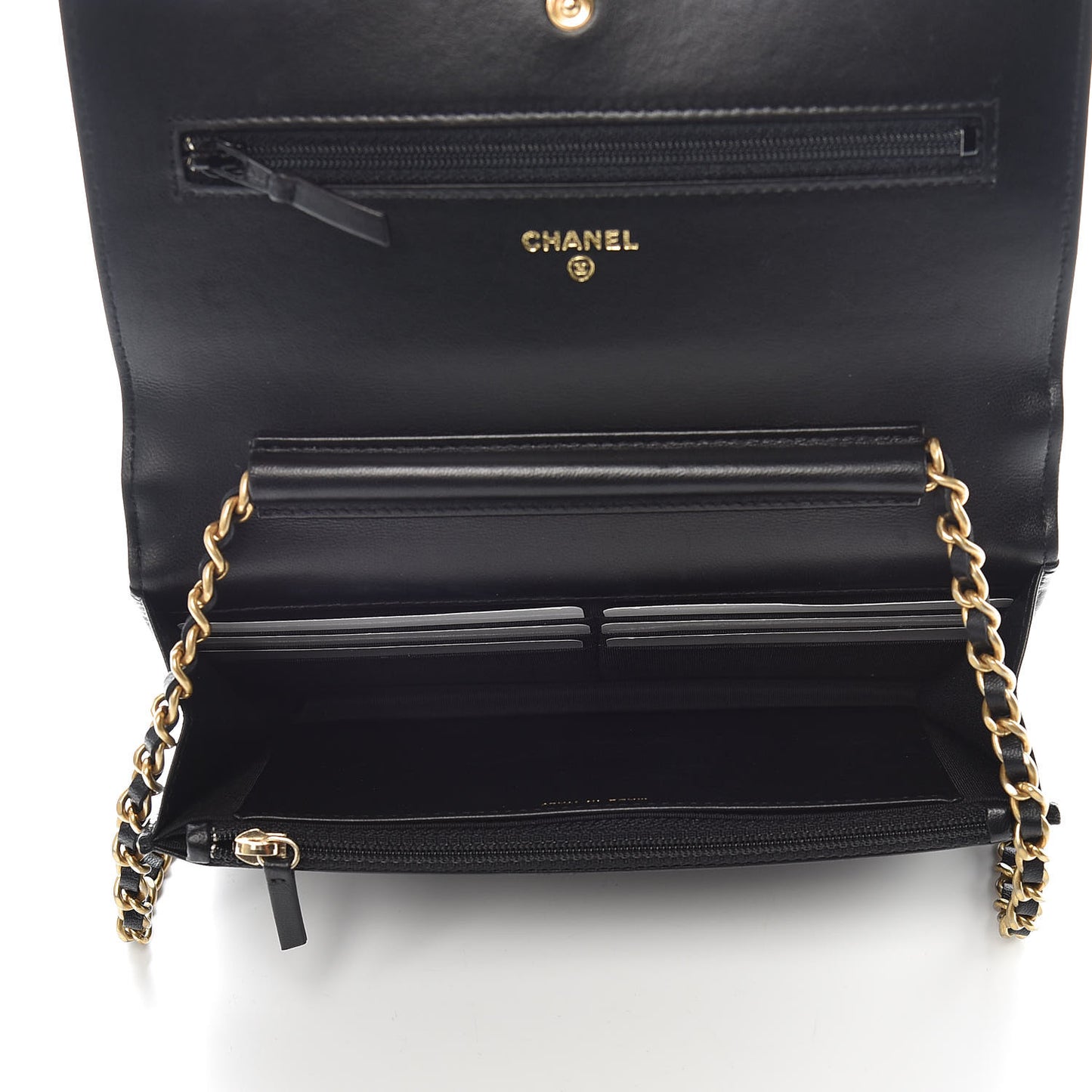 Lambskin Quilted Boy Wallet On Chain WOC Black