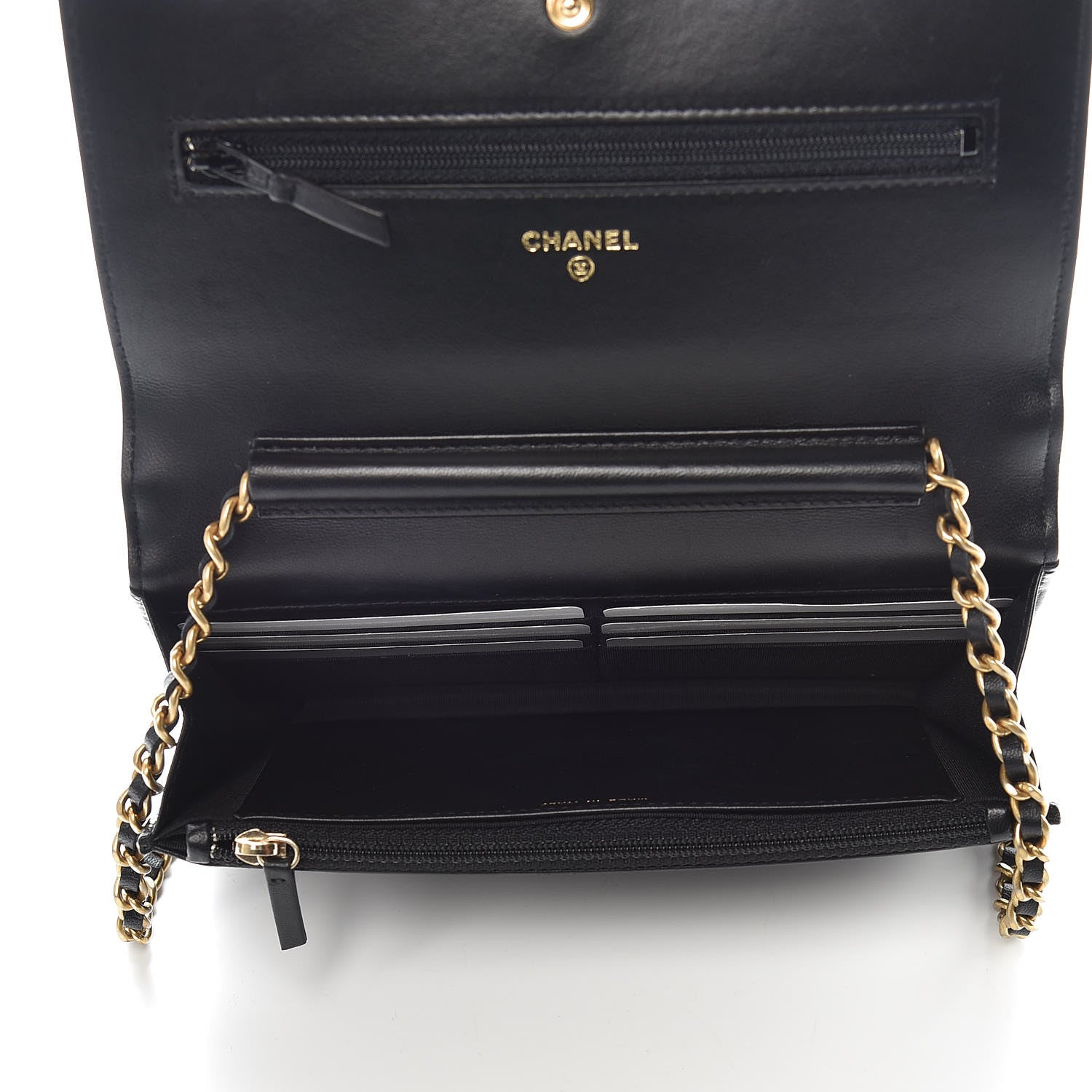 Chanel Lambskin Quilted Boy Wallet On Chain WOC Black 7 of 12