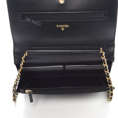 Chanel Lambskin Quilted Boy Wallet On Chain WOC Black 7 of 12