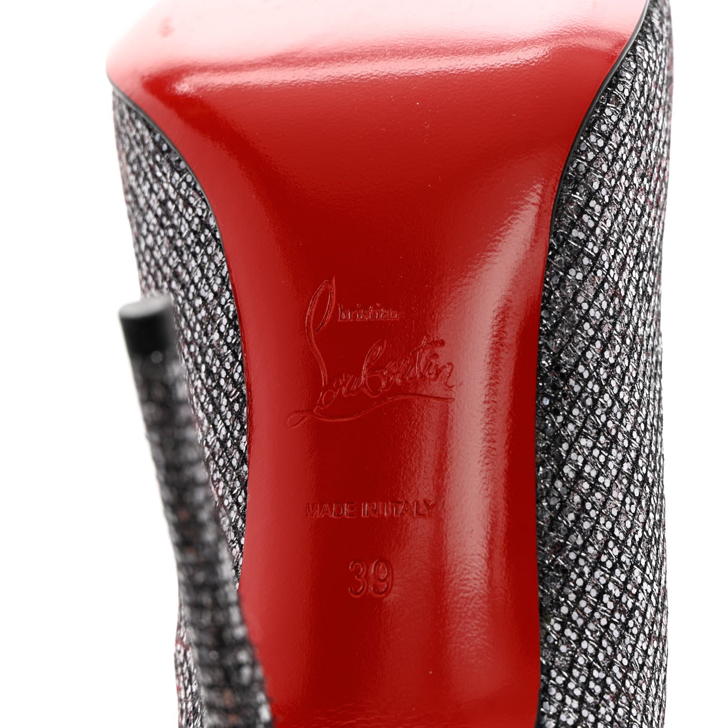 Christian Louboutin Lady Glitter Fifi 100 Pumps 39 Silver 7 of 12