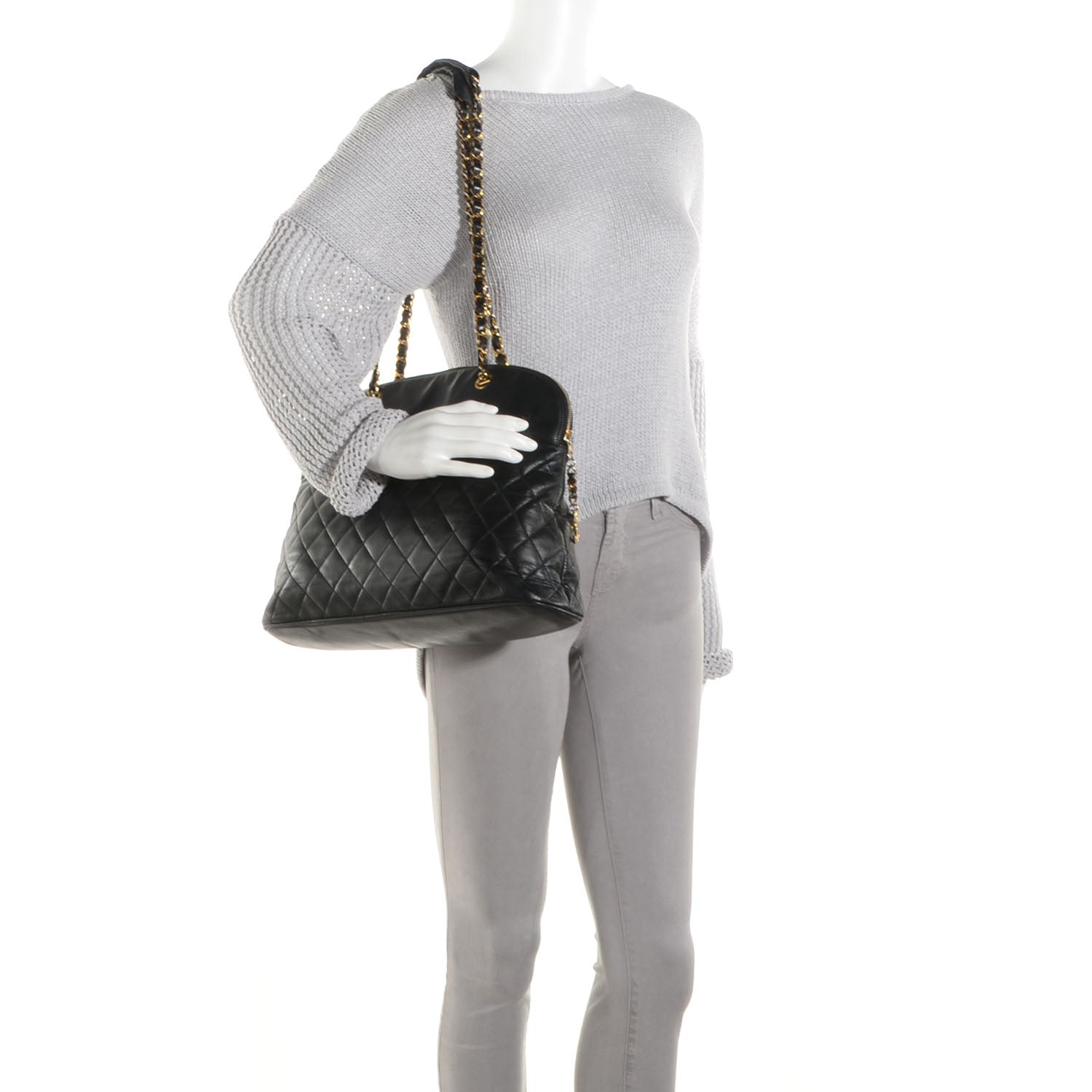 Chanel Lambskin Quilted Shoulder Bag Black 2 of 7
