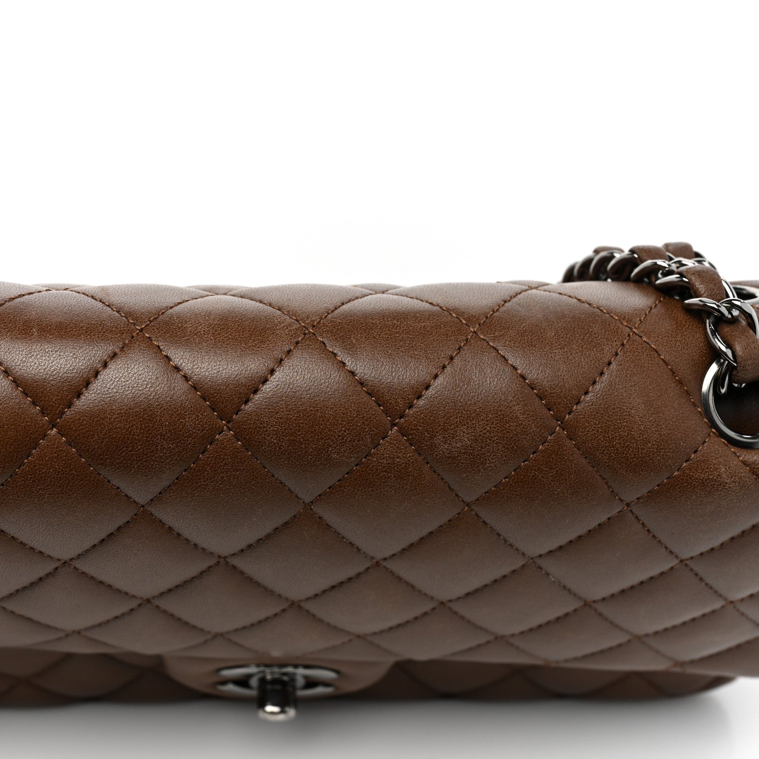 Chanel Lambskin Quilted Medium Double Flap Brown 36 of 38