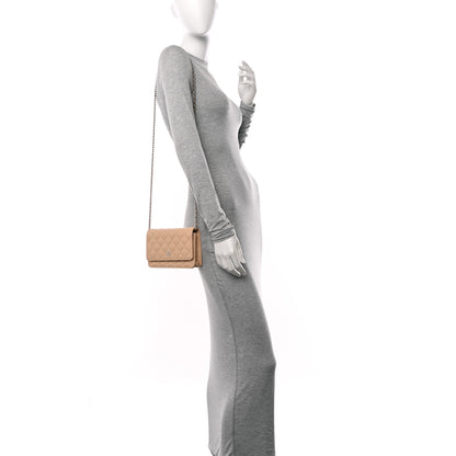 Chanel Caviar Quilted Wallet On Chain WOC Beige 2 of 11