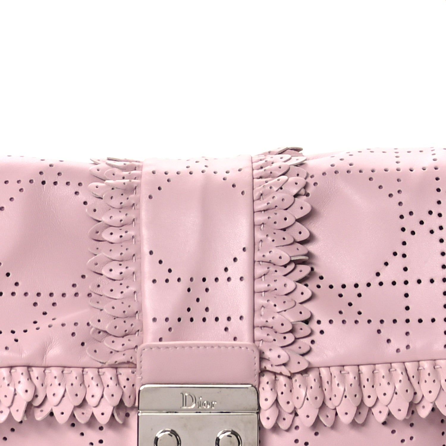 Christian Dior Lambskin Cannage Ruffle New Lock Flap Pink 8 of 11