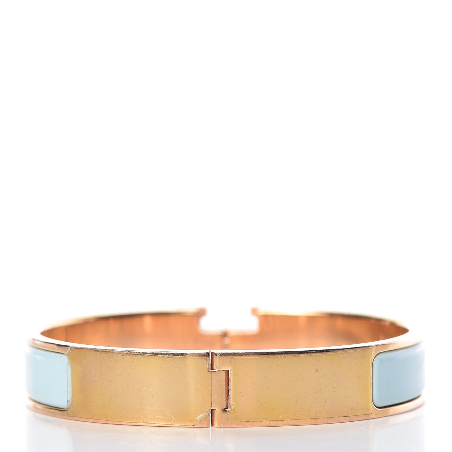 Enamel Narrow Clic Clac H Bracelet GM Bleu Glacier