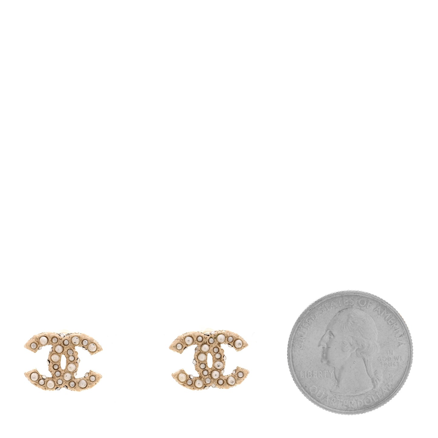 Pearl CC Earrings Gold