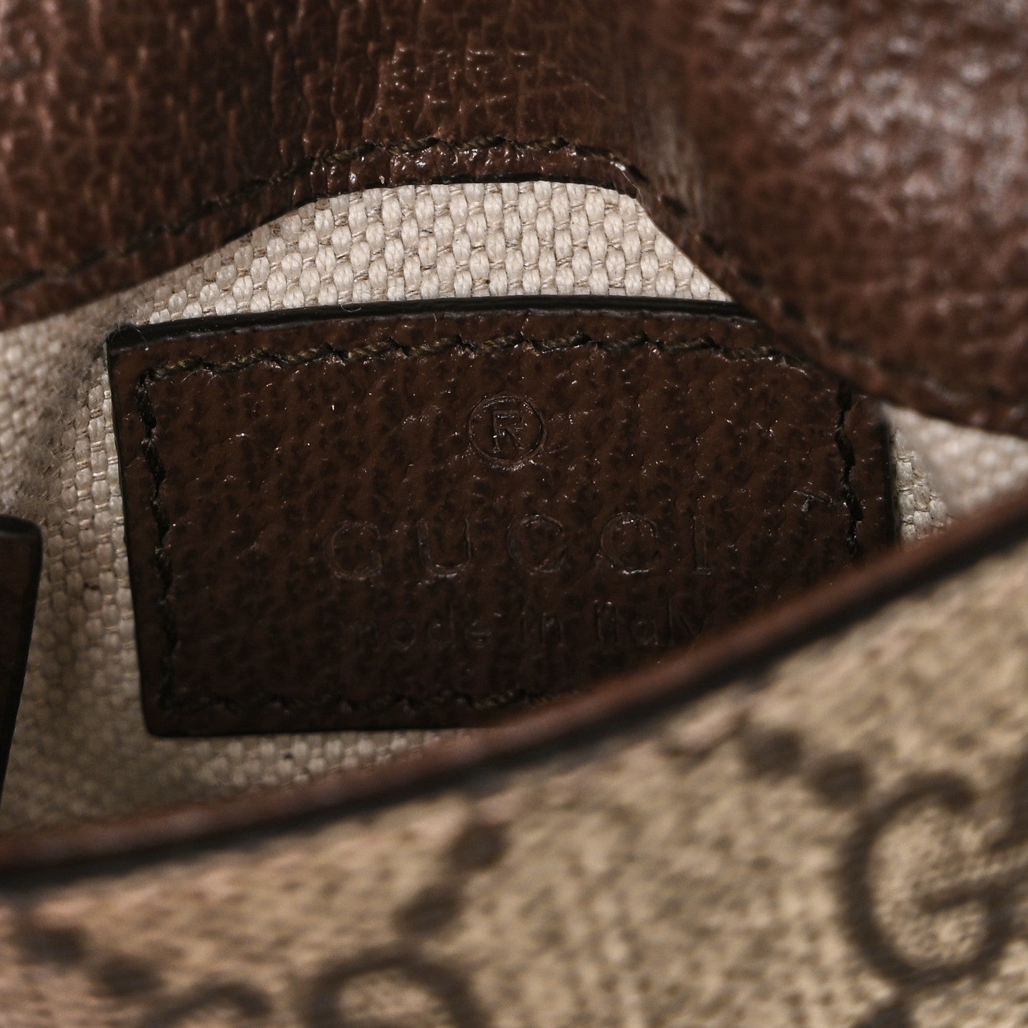 Gucci GG Supreme Monogram Textured Dollar Calfskin Blondie Card Case Wallet with Strap Beige Ebony New Acero 6 of 7