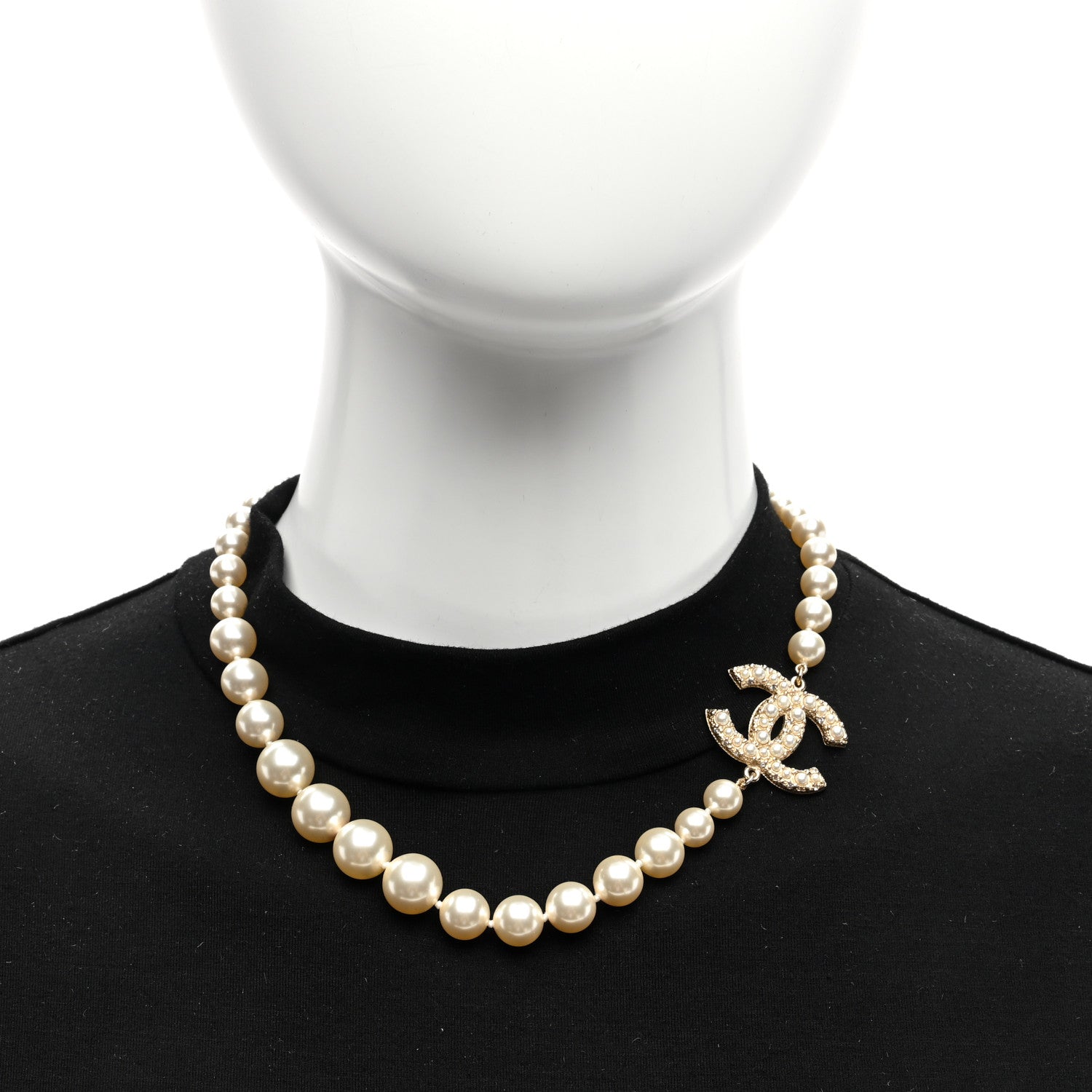 Chanel Pearl CC 100th Anniversary Necklace Light Gold 2 of 5