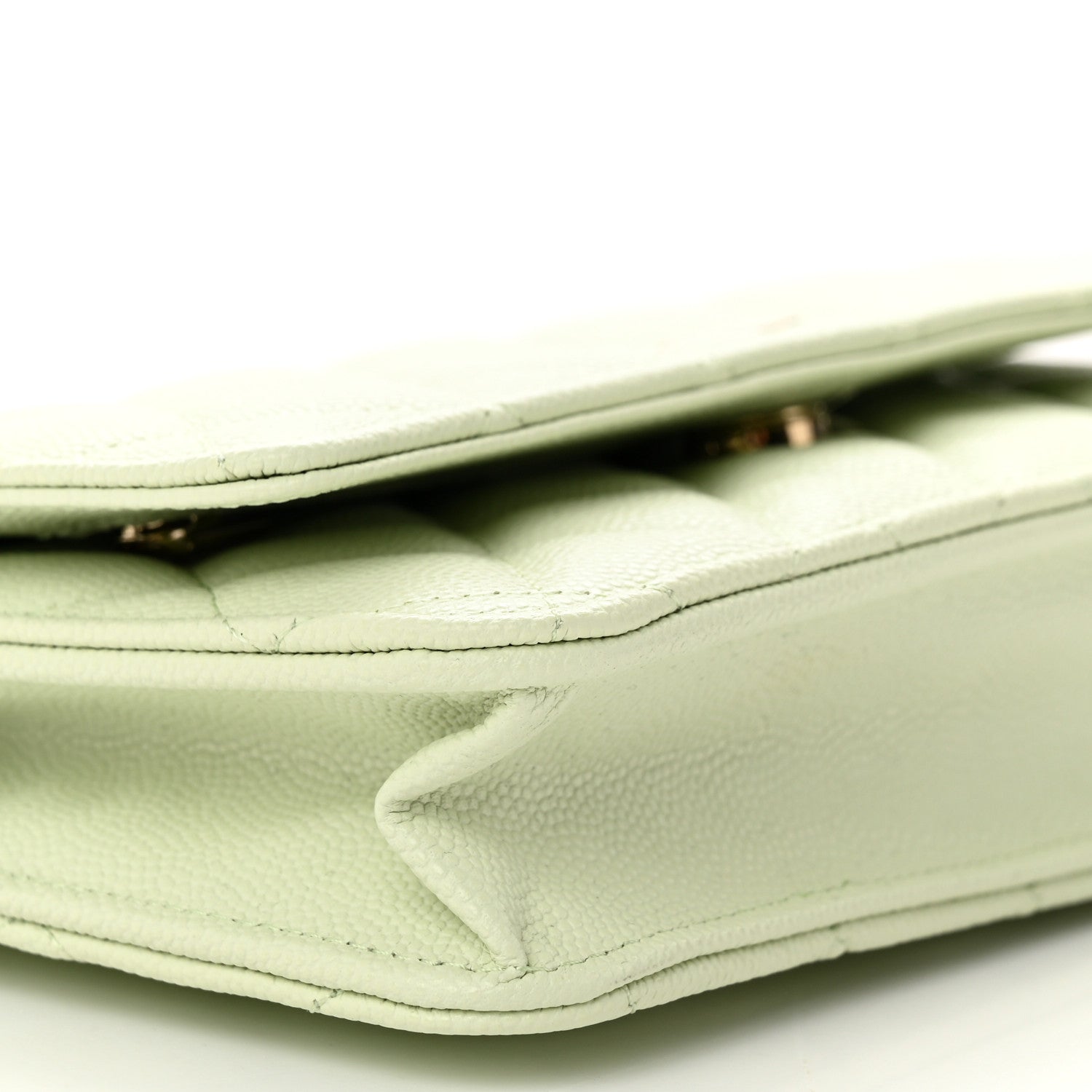 Chanel Caviar Quilted Wallet on Chain WOC Light Green 9 of 12